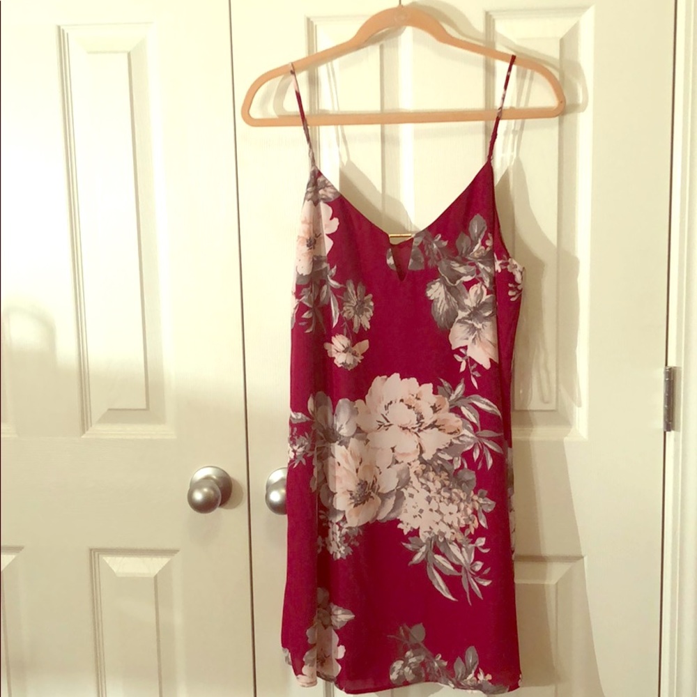 Maroon floral dress